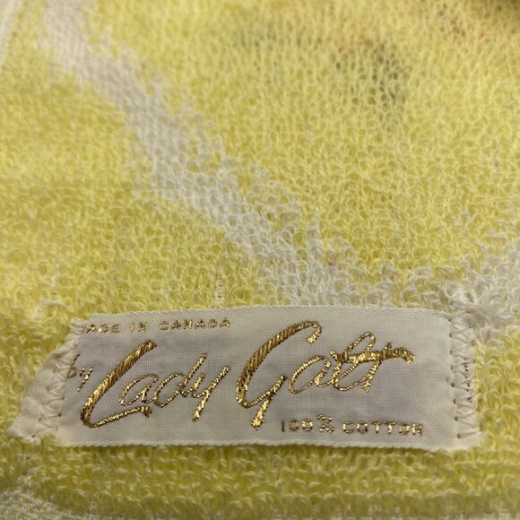 Lady Galt Hand Towel Orange Yellow Floral Fringe Made In Canada Cotton Vintage - Picture 4 of 9
